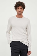Calvin Klein pulover de lana barbati, culoarea bej, light