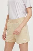 HUGO szorty lounge kolor beżowy gładkie high waist 50490596