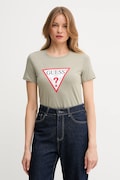 Guess t-shirt bawełniany kolor zielony