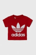adidas Originals tricou din bumbac pentru bebelusi culoarea rosu, cu imprimeu