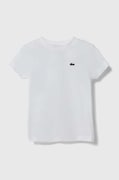 Lacoste tricou de bumbac pentru copii culoarea alb, neted
