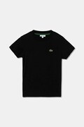 Lacoste t-shirt bawełniany dziecięcy kolor czarny gładki TJ1122