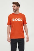 Bavlnené tričko BOSS oranžová farba,s potlačou,50495742