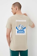 Columbia t-shirt bawełniany kolor beżowy z nadrukiem