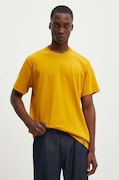 G-Star t-shirt bawełniany kolor żółty gładki