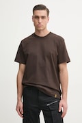 G-Star t-shirt bawełniany kolor brązowy gładki