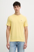 Gant t-shirt bawełniany męski kolor żółty gładki 2003184