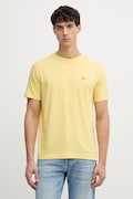 Gant t-shirt bawełniany męski kolor żółty gładki 2003184