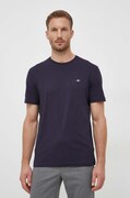 Gant tricou din bumbac culoarea albastru marin, neted