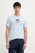 Gant t-shirt bawełniany kolor niebieski z nadrukiem