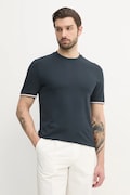 BOSS tricou din bumbac Thompson 04 culoarea bleumarin, uni