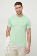 Barbour t-shirt bawełniany kolor zielony gładki MTS0331