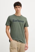 Bavlnené tričko Barbour ESSENTIALS pánske, čierna farba, s potlačou, MTS0531