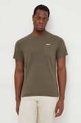 Barbour t-shirt bawełniany kolor zielony gładki MTS1114
