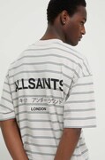 AllSaints tricou din bumbac UNDERGROUND STRIPE S culoarea gri, modelator