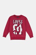 Guess bluza bawełniana dziecięca kolor różowy z aplikacją L4YQ08 KA6R4