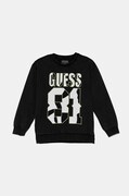 Guess bluza bawełniana dziecięca kolor czarny z aplikacją L4YQ08 KA6R4