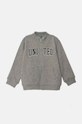 United Colors of Benetton hanorac de bumbac pentru copii culoarea gri, modelator, 3J70G5033
