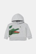 Дитяча кофта Lacoste колір зелений з капюшоном візерунок SJ2561