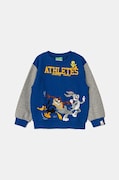 Дитяча бавовняна кофта United Colors of Benetton x Looney Tunes колір синій з принтом 3J68G10GX