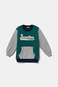 Detská mikina United Colors of Benetton zelená farba, s potlačou, 3EB5G10G0