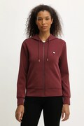 Guess bluza OLYMPE damska kolor bordowy z kapturem gładka V4YQ06 KCAY2