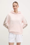 Guess bluza CARLA femei, culoarea roz, cu glugă, cu imprimeu, V4YQ11 KB3P2