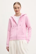Guess Jeans bluza damska kolor różowy z kapturem gładka W4YQ03 KC811