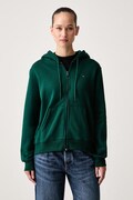Tommy Jeans bluza rozpinana damska z bawełną zielona DW0DW19729