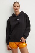 The North Face bluza Essential Hoodie femei, culoarea negru, cu glugă, cu imprimeu, NF0A89ENJK31