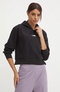 The North Face sweatshirt Essential Crop Hoodie women's black color hooded with an application NF0A89EXJK31