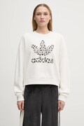 Памучен суичър adidas Originals Leopard Sweat в бяло с апликация IW8477