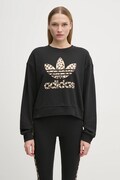 Памучен суичър adidas Originals Leopard Sweat в черно с принт IW8480