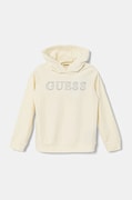 Guess bluza dziecięca kolor beżowy z kapturem z aplikacją J4YQ27 KBXI2