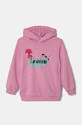 Detská mikina Puma X TROLLS Hoodie TR ružová farba, s kapucňou, s potlačou, 627378