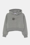 Pinko Up bluza dziecięca kolor szary z kapturem z aplikacją F4PIJGHS057