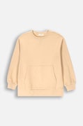 Coccodrillo bluza bawełniana dziecięca kolor beżowy gładka EVERYDAY GIRL
