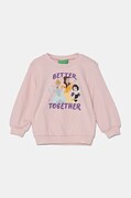 United Colors of Benetton bluza bawełniana dziecięca kolor różowy z nadrukiem 3J68G10H7