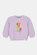 United Colors of Benetton bluza bawełniana dziecięca kolor fioletowy z nadrukiem 3J68G10H7