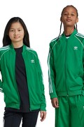 adidas Originals bluza copii SST TRACK TOP culoarea verde, cu imprimeu, IY7458