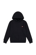 Levi's bluza dziecięca MINI BATWING HOODIE kolor czarny z kapturem gładka 8EL452