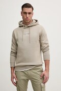 Mikina Calvin Klein Jeans pánska, béžová farba, s kapucňou, s nášivkou, J30J325629