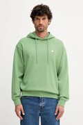 Bavlnená mikina United Colors of Benetton čierna farba, s kapucňou, jednofarebná, 342ZU201K