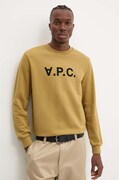 A.P.C. bluza bawełniana sweat standard grand vpc GOTS kolor żółty  COHBN.M27907