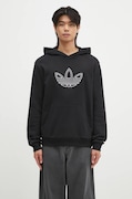 Pamučna dukserica adidas Originals Outline Hoodie za muškarce, boja: crna, s kapuljačom, s aplikacijom, JJ1506