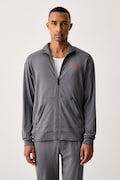 HUGO dukserica loungewear muška od pamuka s elastanom Laze Zip Jacket siva 50525245