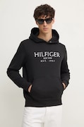 Μπλούζα Tommy Hilfiger χρώμα: μαύρο, με κουκούλα, MW0MW35523