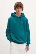 Tommy Jeans mikina s kapucňou pánska tyrkysová DM0DM20742