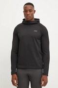 Helly Hansen bluza sportowa Versalite Fleece kolor czarny z kapturem gładka 49551