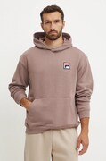 Кофта Fila Borgholm чоловіча колір коричневий з капюшоном однотонна FAU0148